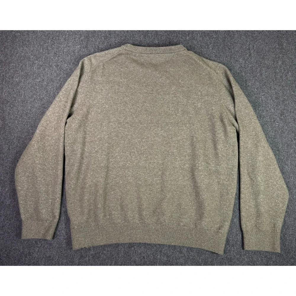 Faherty Men's Jackson Crew Neck Pullover Sweater Olive Heather Green Size XL